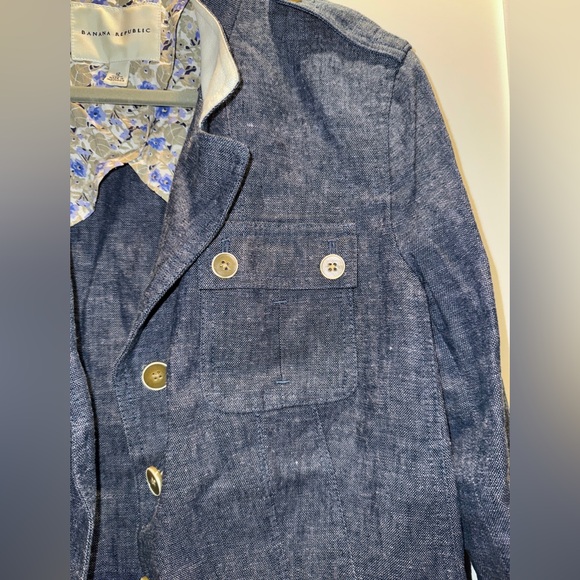 Banana Republic Linen Denim Blazer Jacket - Picture 6 of 10